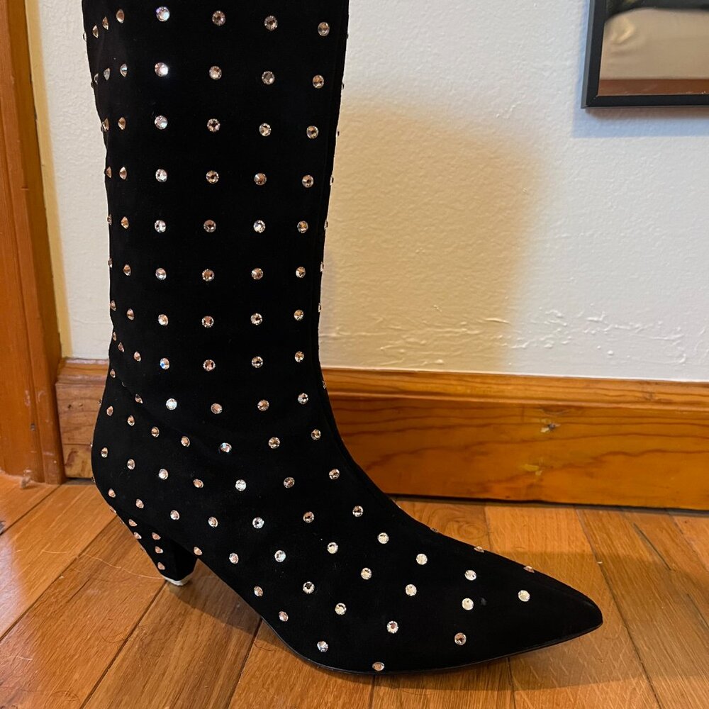 Swarovski Embellished Suede Sofia Boots